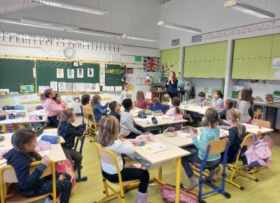 Rencontre d’une classe de CP avec Delphine CHEDRU